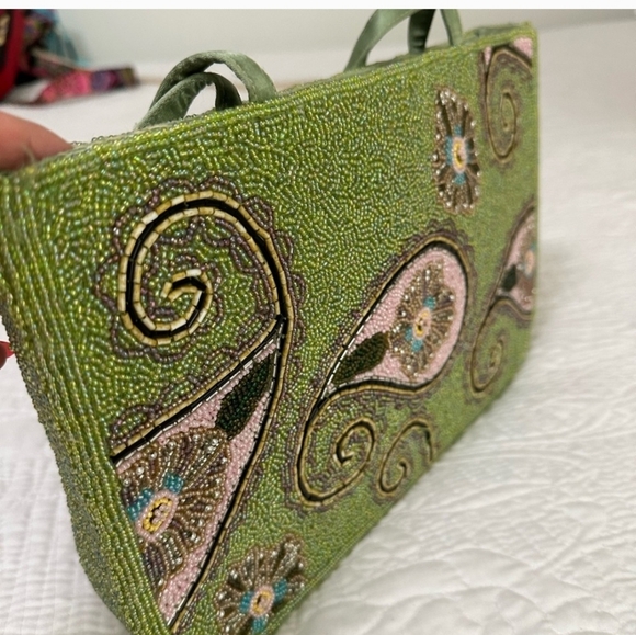 Studio Barse Handbags - Vintage Barse Green Beaded Women's Purse
